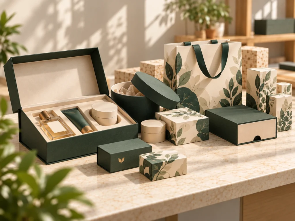 Custom packaging solutions with rigid boxes, collapsible boxes and printed paper packaging