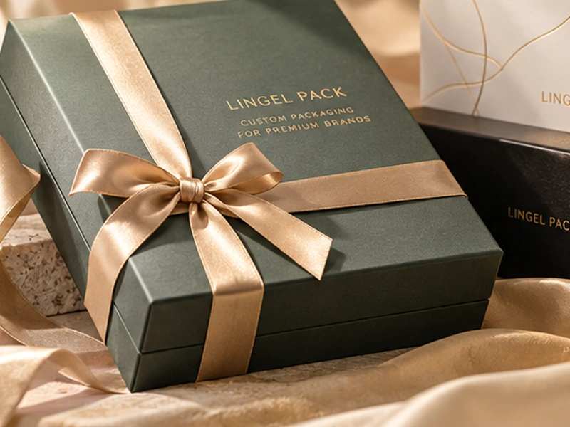 Luxury packaging with ribbon gift box and premium rigid box presentation