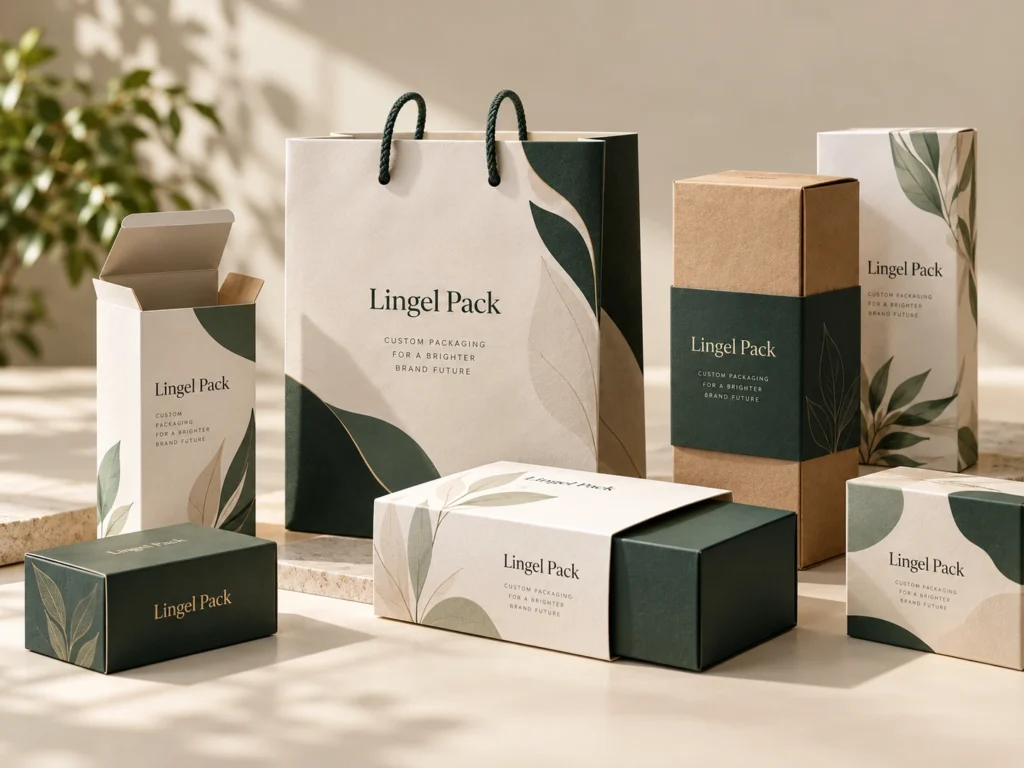 Custom printed paper packaging with folding cartons, paper bag and branded sleeves