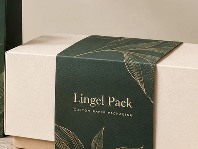 Custom printed paper sleeve wrapped around premium product packaging