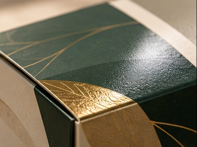 Gloss and textured surface finish on custom paper packaging