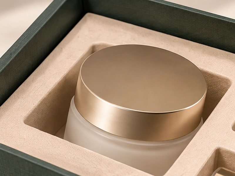 Custom fitted insert inside rigid box for cosmetic product packaging